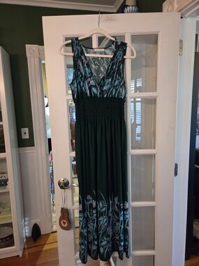 jon & anna maxi dress Jon & Anna Womens Maxi Dress Small Green V Neck Sleeveless Long Stretch